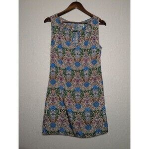 Floral Art Nouveau Sleeveless Mini Dress Size Medium Retro Indie Spring Festival
